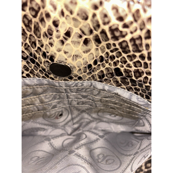 Brighton Womens Brown Snake Print Leather Adjustable Strap Crossbody Bag - Picture 4 of 11